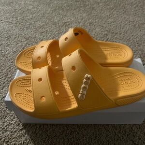 CROCS Yellow Sandals with Circular Perforations